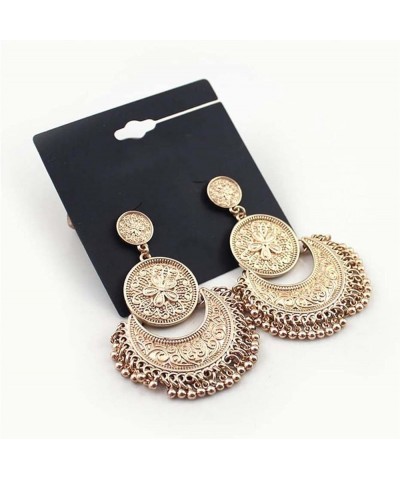 Boho Earrings for Women Bohemian Hoop Earrings Retro Hollow Dangle Earrings Fashion Statement Earrings I $5.39 Earrings