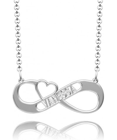 Forever Infinity necklace with names Silver Custom Necklace for Women Men Girls Boys VANESSA $11.75 Necklaces