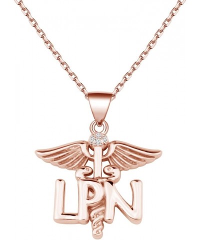 LPN Licensed Practical Nurse Necklace Gift LPN Caduceus Angel Necklace Graduation Gift for LPN Practical Nurse Jewelry LPN N ...