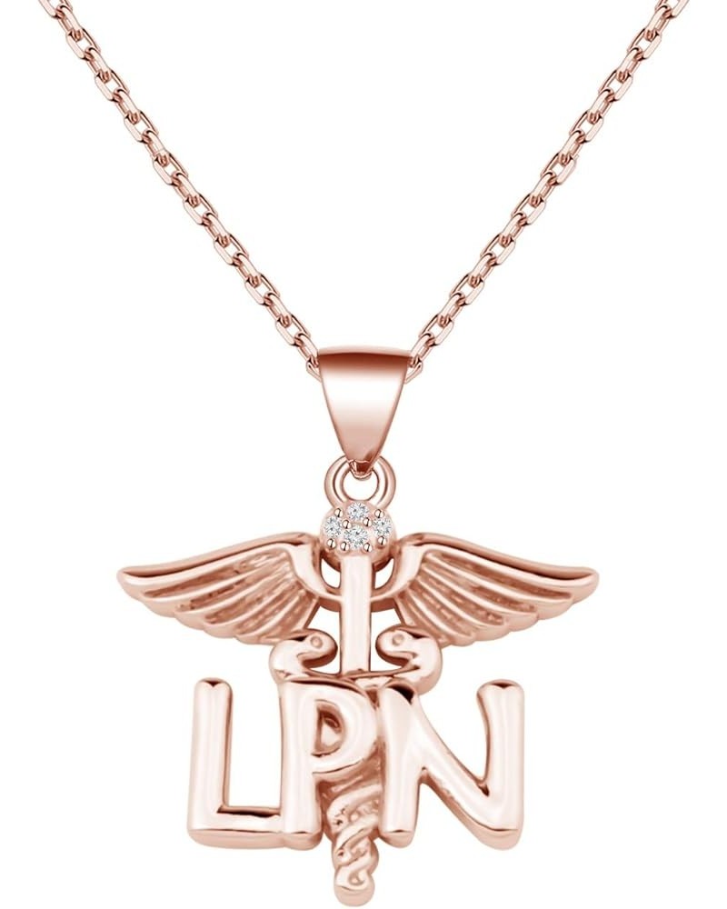 LPN Licensed Practical Nurse Necklace Gift LPN Caduceus Angel Necklace Graduation Gift for LPN Practical Nurse Jewelry LPN N ...