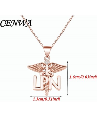 LPN Licensed Practical Nurse Necklace Gift LPN Caduceus Angel Necklace Graduation Gift for LPN Practical Nurse Jewelry LPN N ...