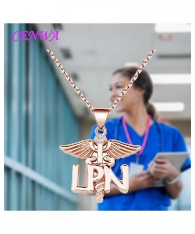 LPN Licensed Practical Nurse Necklace Gift LPN Caduceus Angel Necklace Graduation Gift for LPN Practical Nurse Jewelry LPN N ...