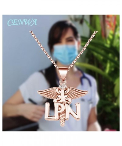 LPN Licensed Practical Nurse Necklace Gift LPN Caduceus Angel Necklace Graduation Gift for LPN Practical Nurse Jewelry LPN N ...