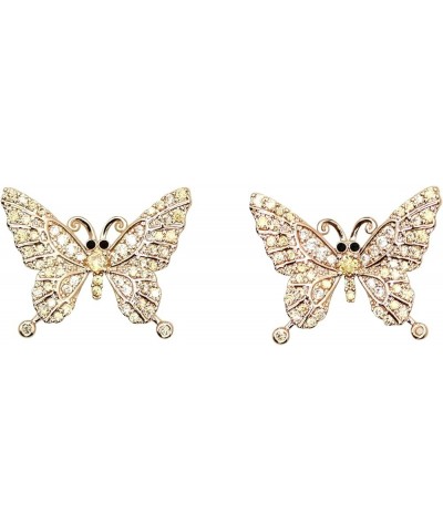 Gorgeous CZ Crystal Butterfly Pin Brooch Champagne / Maching Earrings $12.58 Brooches & Pins