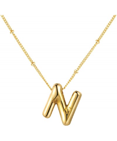 Bubble Letter Necklace Gold Initial Necklaces for Women Girls Balloon Necklace Bubble Letter Necklace Dainty Pendant Necklace...