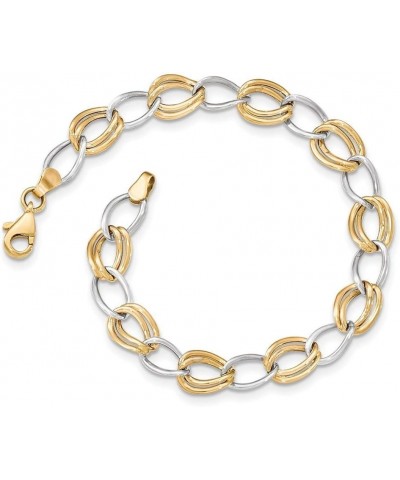 14K Two-tone Gold Polished Open Link Bracelet ~ Length 7.5'' inches $144.14 Bracelets