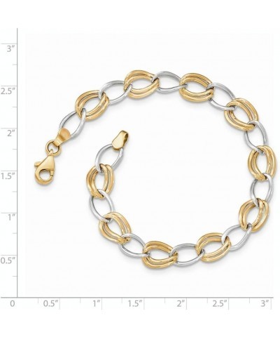 14K Two-tone Gold Polished Open Link Bracelet ~ Length 7.5'' inches $144.14 Bracelets