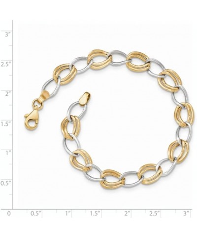 14K Two-tone Gold Polished Open Link Bracelet ~ Length 7.5'' inches $144.14 Bracelets