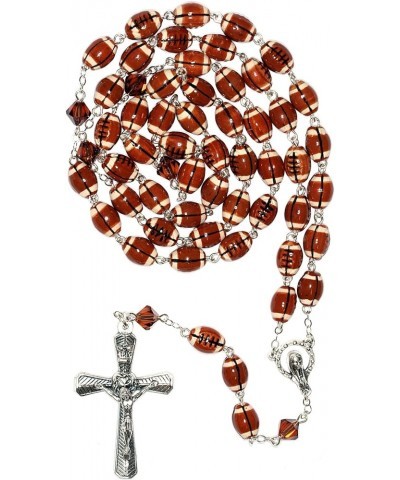 Sports Catholic Rosary w/Ceramic & Crystal beads - Includes Rosary Pouch, How to Pray the Rosary" - Gift Idea: Communion, Rec...