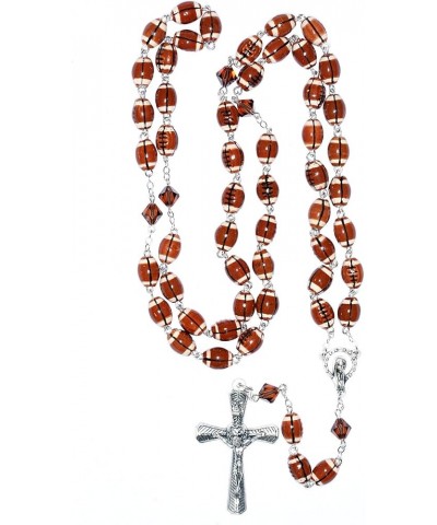 Sports Catholic Rosary w/Ceramic & Crystal beads - Includes Rosary Pouch, How to Pray the Rosary" - Gift Idea: Communion, Rec...