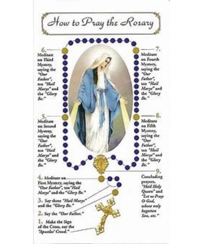 Sports Catholic Rosary w/Ceramic & Crystal beads - Includes Rosary Pouch, How to Pray the Rosary" - Gift Idea: Communion, Rec...