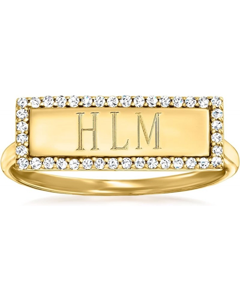 by Ross-Simons 0.15 ct. t.w. Diamond Personalized Ring in 14kt Yellow Gold Size 9 (Plain) $130.26 Rings