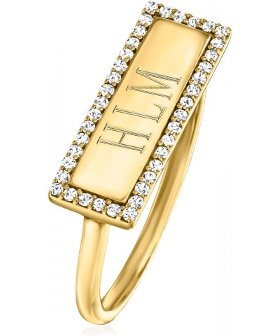 by Ross-Simons 0.15 ct. t.w. Diamond Personalized Ring in 14kt Yellow Gold Size 9 (Plain) $130.26 Rings