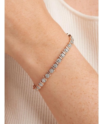 Charm Bracelet with Diamond Accent S-Link Chain, Diamond Tennis Bracelets, Bracelets for Women Butterfly Charm Rose Gold $16....