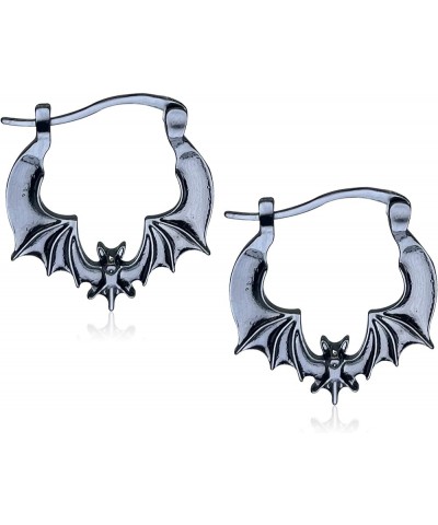 2 Pairs Punk Gothic Black Bat Vampire Dangle Earrings Halloween Costumes Scary Decorations Party Bat Skull Earrings for Women...