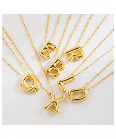 Bubble Letter Necklace Gold Initial Necklaces for Women Girls Balloon Necklace Bubble Letter Necklace Dainty Pendant Necklace...