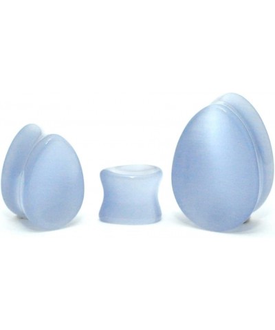 Pair of Concave Grey Cat Eye Teardrop Plugs (STN-690) 9/16" (14mm) $11.82 Body Jewelry