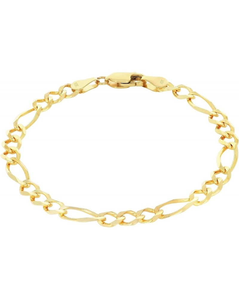 10k Yellow Gold 5.5mm Solid Figaro Chain Link Bracelet, Mens Womens Jewelry 7" 7.5" 8" 8.5" 9 Yellow 7.5 $119.13 Bracelets