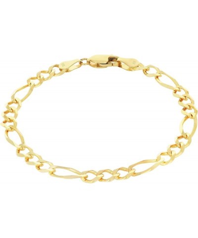 10k Yellow Gold 5.5mm Solid Figaro Chain Link Bracelet, Mens Womens Jewelry 7" 7.5" 8" 8.5" 9 Yellow 7.5 $119.13 Bracelets