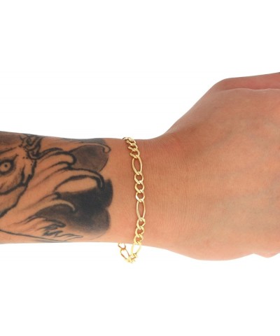 10k Yellow Gold 5.5mm Solid Figaro Chain Link Bracelet, Mens Womens Jewelry 7" 7.5" 8" 8.5" 9 Yellow 7.5 $119.13 Bracelets