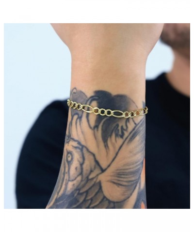 10k Yellow Gold 5.5mm Solid Figaro Chain Link Bracelet, Mens Womens Jewelry 7" 7.5" 8" 8.5" 9 Yellow 7.5 $119.13 Bracelets