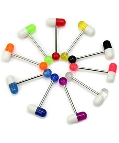 10PCS Assorted Colorful Pills Tongue Ring Piercing $5.99 Body Jewelry