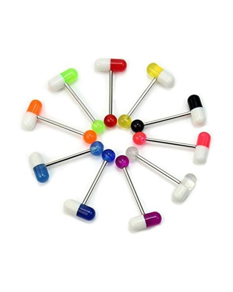 10PCS Assorted Colorful Pills Tongue Ring Piercing $5.99 Body Jewelry