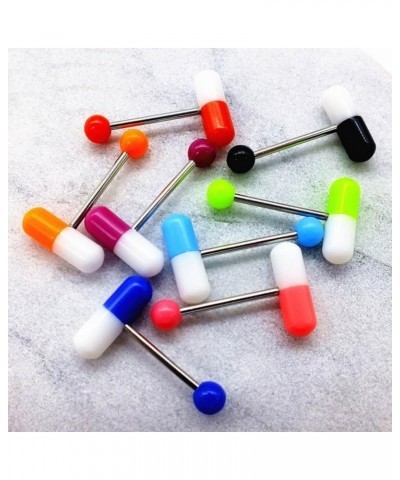 10PCS Assorted Colorful Pills Tongue Ring Piercing $5.99 Body Jewelry