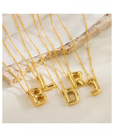 Bubble Letter Necklace Gold Initial Necklaces for Women Girls Balloon Necklace Bubble Letter Necklace Dainty Pendant Necklace...