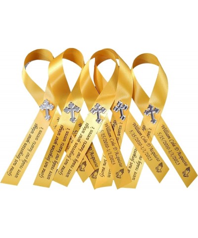 Personalized Memorial Service Funeral Ribbon Pins 20 Cross Religious Celebration of Life Custom Made Awareness Remembrance An...