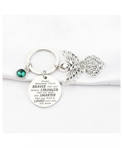 Guardian Angel Keychain with Birthstone Memorial Key Chain Personalised Gift May. $8.83 Pendants