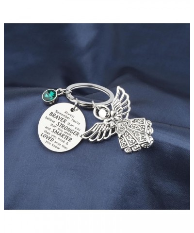 Guardian Angel Keychain with Birthstone Memorial Key Chain Personalised Gift May. $8.83 Pendants