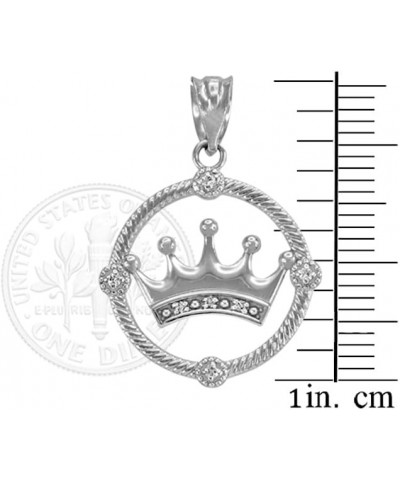 10K Gold Quinceanera 15-Años Diamond Crown Pendant Necklace Pendant Only White Gold $102.17 Necklaces