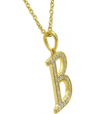 Moissanite Initial Pendant Necklace, Gold Plated Sterling Silver Letter Pendant Necklace with A-Z Alphabet Jewelry Gifts For ...