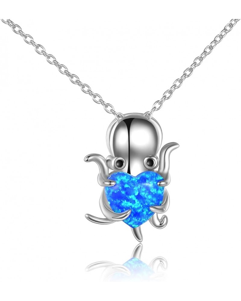 Dolphin/Turtle/Crab Necklace Sterling Silver Crystal Dolphin Pendant Jewelry Gifts for Women Octopus $15.30 Necklaces