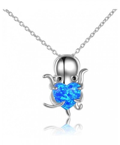 Dolphin/Turtle/Crab Necklace Sterling Silver Crystal Dolphin Pendant Jewelry Gifts for Women Octopus $15.30 Necklaces