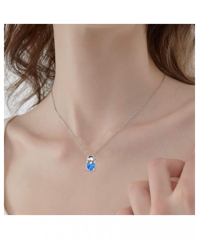 Dolphin/Turtle/Crab Necklace Sterling Silver Crystal Dolphin Pendant Jewelry Gifts for Women Octopus $15.30 Necklaces