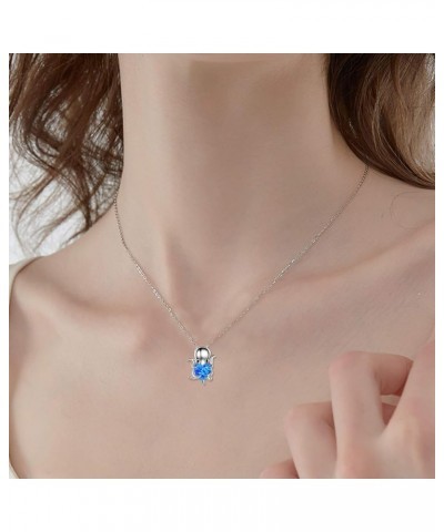 Dolphin/Turtle/Crab Necklace Sterling Silver Crystal Dolphin Pendant Jewelry Gifts for Women Octopus $15.30 Necklaces