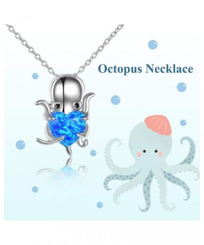 Dolphin/Turtle/Crab Necklace Sterling Silver Crystal Dolphin Pendant Jewelry Gifts for Women Octopus $15.30 Necklaces