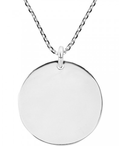 22 mm Round Engravable .925 Sterling Silver Pendant Necklace $17.06 Necklaces