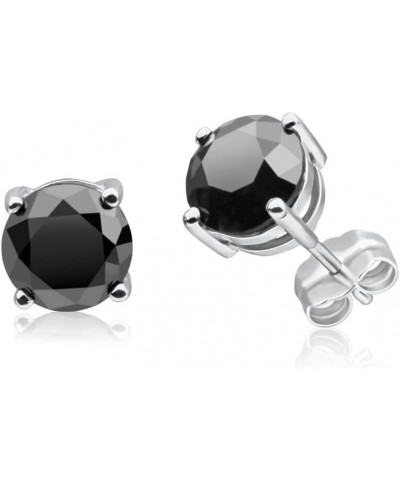 1/2-4 Carat Total Weight Princess Black Diamond Stud Earrings White Gold 0.5 carats $374.19 Earrings