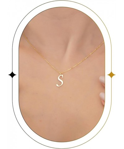 Initial Necklaces for Women - 14K Gold Plated over 925K Sterling Silver Letter Pendant, Elegant A-Z Monogram Gold Jewelry for...