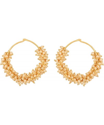 Indian Bollywood Colorful Bead Trendy Elegant Fresh Fashion Earrings In Gold or Silver Tone For Women. D357 Gold $9.60 Earrings