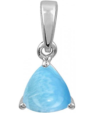 Multi Choice Trillion Shape Gemstone 925 Sterling Silver Solitaire Art Deco Pendant Jewelry Larimar $14.51 Pendants