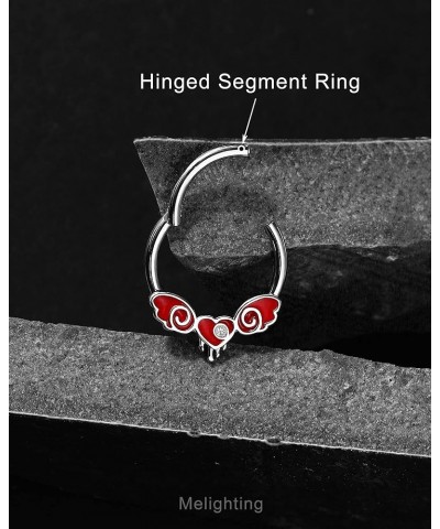 16G Septum Ring Red Heart Septum Jewelry Stainless Steel 316L Melting Heart Helix Piercing Jewelry for Women Tragus Conch Ear...