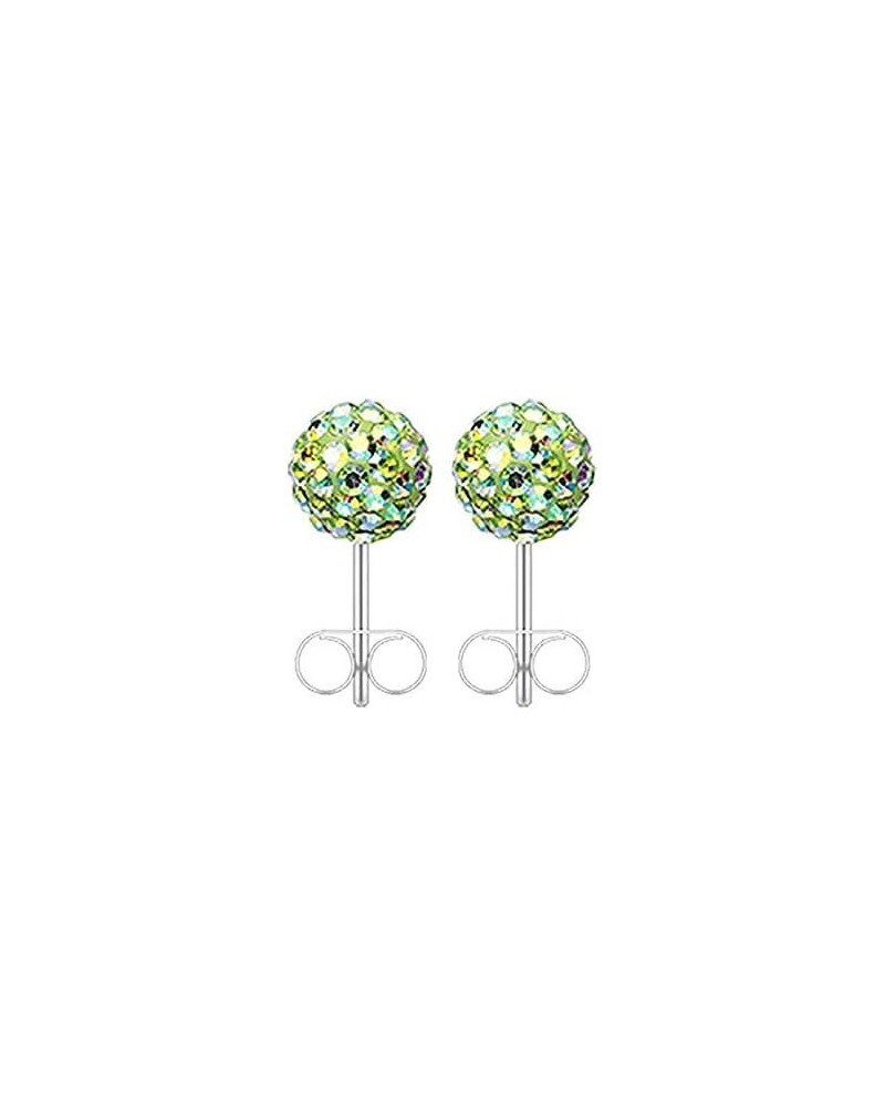 Multi-Sprinkle Dot Multi Gem Aurora Ball Ear Stud Earrings Light Green/Aurora Borealis, Ball Size: 5mm $10.19 Earrings