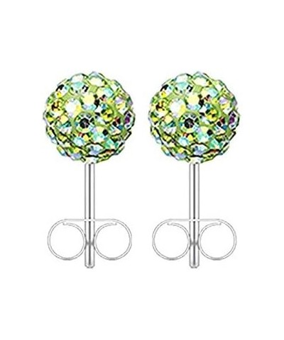 Multi-Sprinkle Dot Multi Gem Aurora Ball Ear Stud Earrings Light Green/Aurora Borealis, Ball Size: 5mm $10.19 Earrings