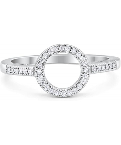 O Open Circle Ring Round Cubic Zirconia 925 Sterling Silver Choose Color Simulated Cubic Zirconia $13.99 Rings