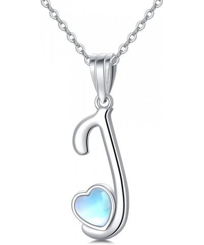 Initial Necklace 925 Sterling Silver Letter Moonstone Necklace Alphabet Pendant for Women Girls Letter J $19.59 Necklaces