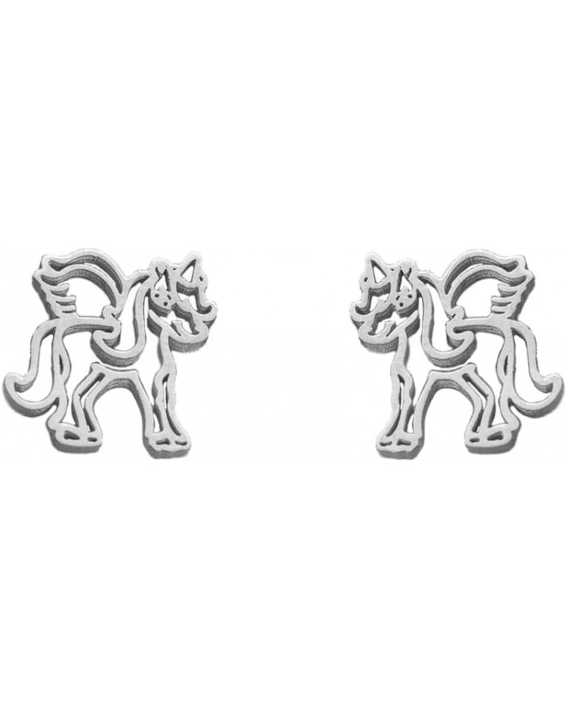 Hollow Unicorn Small Stud Earrings for Women Teen Girls Stainless Steel Horse Animal Angel Wings Cartilage Studs Earring Cute...